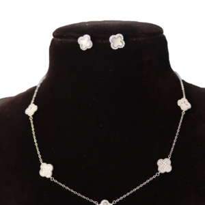 Elegant Silver Necklace Set with Matching Earrings | Damini Silver Dubai