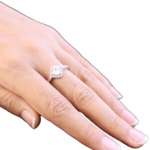 Silver Solitaire Ring with Square Clear Stone